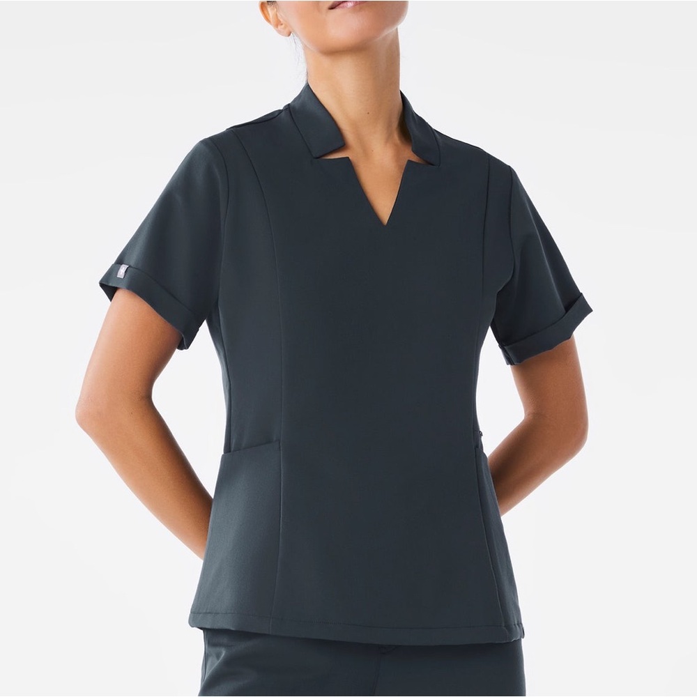 Figs Inala Slim Quiet Navy Scrub Top